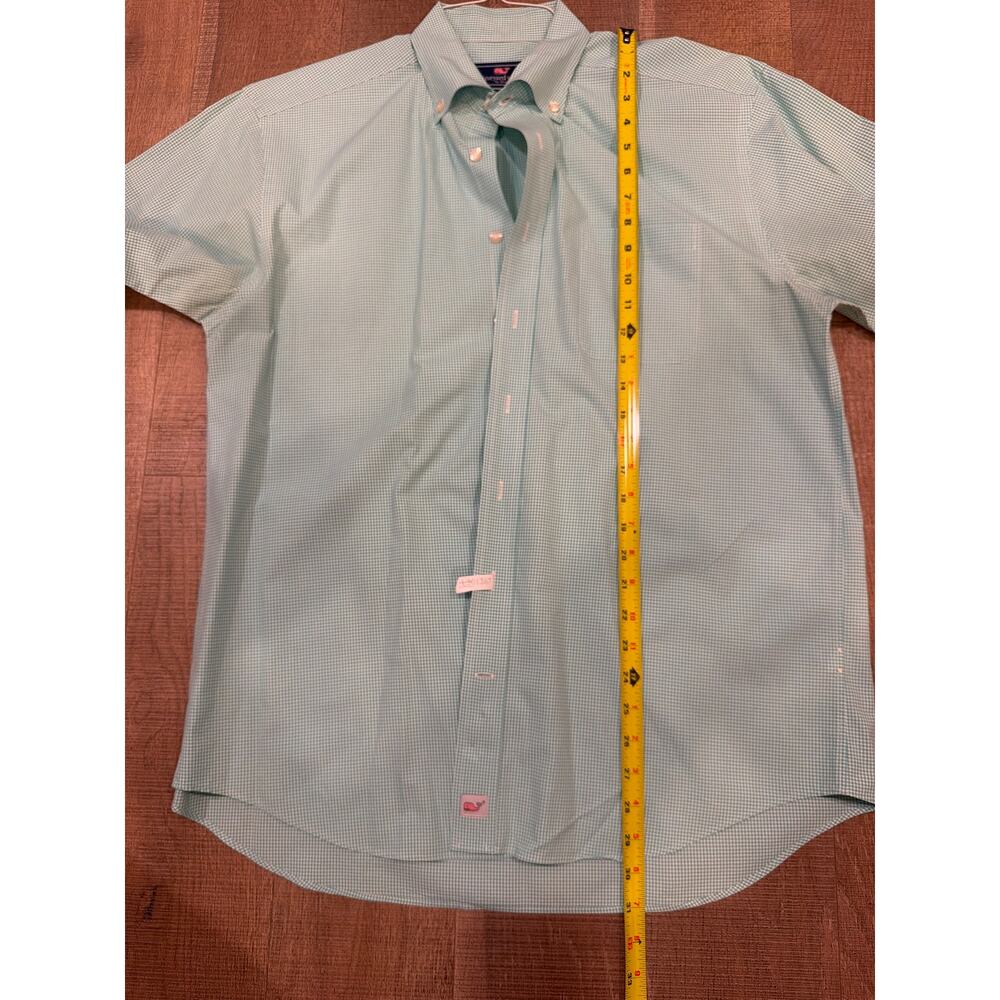 Vineyard Vines Shirt Mens Extra Large Green Check Button Up Whale Logo Murray - Picture 5 of 5